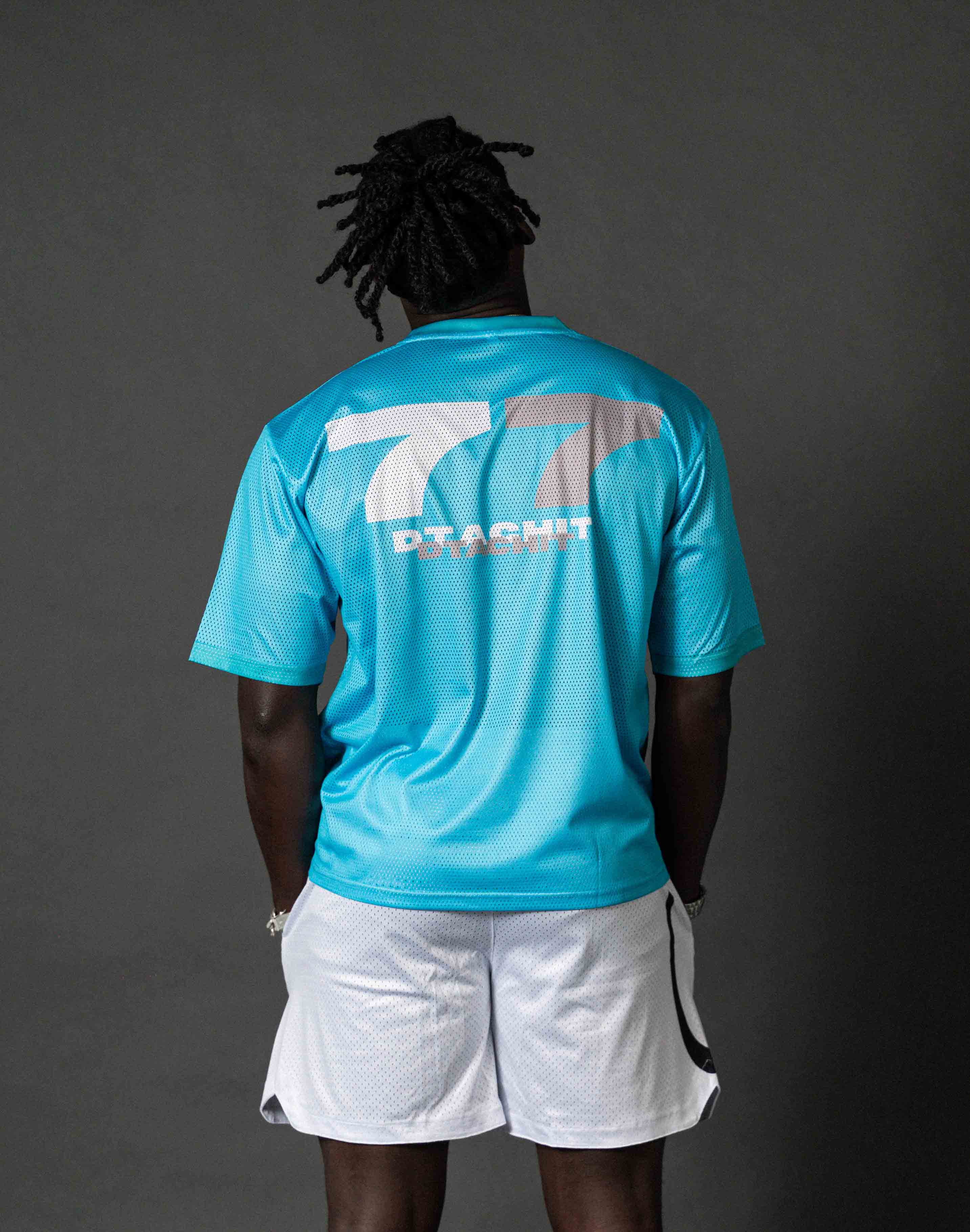 Dtachit Blue Mesh Oversized Jersey
